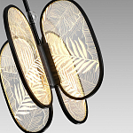 Люстра с гравировкой на акриловых плафонах Gravyura Black D 33 см варинант исполнения - 3 | Loft Concept в Грозном