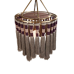Люстра круглая плетеная с кисточками Walnut Chandelier Tassels Boho Style варинант исполнения - 1 | Loft Concept в Грозном