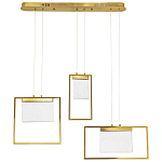 Подвесной геометрический светильник со стеклом Rectangle Geometry Trio Glass Chandelier варинант исполнения - 2 | Loft Concept в Грозном