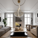 Люстра подвесная из металла с хрустальными прозрачными подвесками Quasar 81 варинант исполнения - 6 | Loft Concept в Грозном