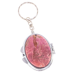 Зеркало брелок складное двухстороннее из натурального камня Родонит Stone Mirrors варинант исполнения - 1 | Loft Concept в Грозном