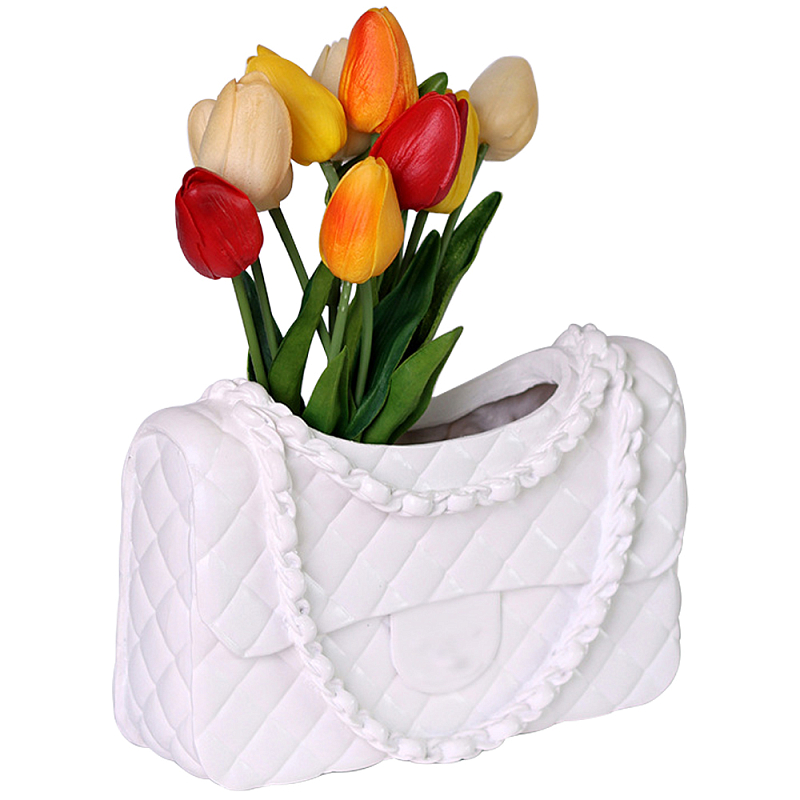 Кашпо в виде сумки Bag Vase White Белый Кашпо в виде сумки Bag Vase White Белый в Грозном | Loft Concept