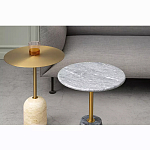 Кофейный столик круглый из мрамора серый Reliable Foundation варинант исполнения - 1 | Loft Concept в Грозном