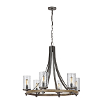 Люстра с цилиндрическим плафонами из толстого волнистого стекла в индустриальном стиле Feiss варинант исполнения - 8 | Loft Concept в Грозном