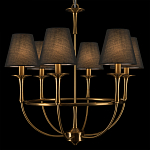 Люстра на металлическом основании бронзового цвета с 6-ю черными конусовидными абажурами Dignity варинант исполнения - 7 | Loft Concept в Грозном