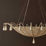 Люстра из деревянных бусин с подвесками в виде капель Wooden Beads варинант исполнения - 2 | Loft Concept в Грозном