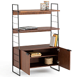 Стеллаж из стали и орехового дерева Derek Wood Rack варинант исполнения - 3 | Loft Concept в Грозном