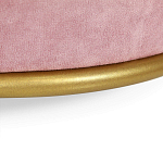 Банкетка круглая пыльно-розовый велюр на 4-х металлических ножках золотого цвета SANJAY варинант исполнения - 3 | Loft Concept в Грозном