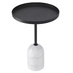 Кофейный столик с круглой чёрной столешницей и мраморным основанием Exquisite Practicality варинант исполнения - 1 | Loft Concept в Грозном