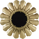 Зеркало круглое настенное в металлической раме Sunny Golden Petals варинант исполнения - 4 | Loft Concept в Грозном