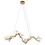 Люстра подвесная линейная с прозрачными стеклянными птичками на ветвях Serip Voa варинант исполнения - 2 | Loft Concept в Грозном