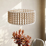 Люстра в форме цилиндра с вставками из деревянных бусин Wooden Beads варинант исполнения - 6 | Loft Concept в Грозном