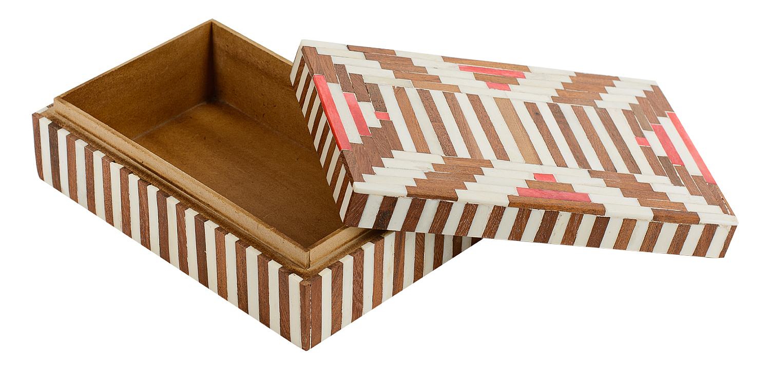 Шкатулка инкрустация костью Bone Inlay Box Red Шкатулка инкрустация костью Bone Inlay Box Red - Loft-Concept в Грозном