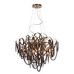 Люстра подвесная с объемной композицией из скрученных лент и металлических цепочек Atlantis Chain варинант исполнения - 2 | Loft Concept в Грозном