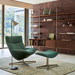 Кресло вращающееся с подставкой для ног зеленое Verdante варинант исполнения - 5 | Loft Concept в Грозном