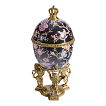 Шкатулка в форме яйца на величественных львах из фарфора с бронзовыми элементами Eden Garden варинант исполнения - 3 | Loft Concept в Грозном