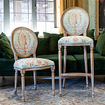 Барный стул из массива бука светло-зеленый с растительным орнаментом Raffael Angel Green Bar stool варинант исполнения - 6 | Loft Concept в Грозном