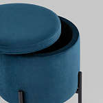 Синий пуф на черных ножках SANJAY варинант исполнения - 3 | Loft Concept в Грозном