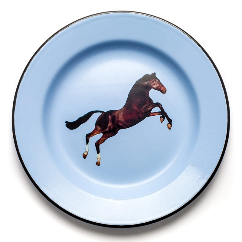 Тарелка Seletti Horse Голубой Коричневый в Грозном | Loft Concept 