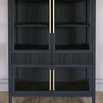 Витрина Primo со стеклянными фасадами и 2 ящиками Черный дуб варинант исполнения - 2 | Loft Concept в Грозном