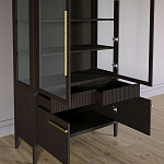 Витрина Primo со стеклянными фасадами и буфетом шпон Темный орех варинант исполнения - 5 | Loft Concept в Грозном