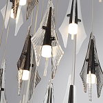 Люстра каскадная с 24-мя рельефными прозрачными плафонами в форме лепестков Glass Pod  варинант исполнения - 6 | Loft Concept в Грозном