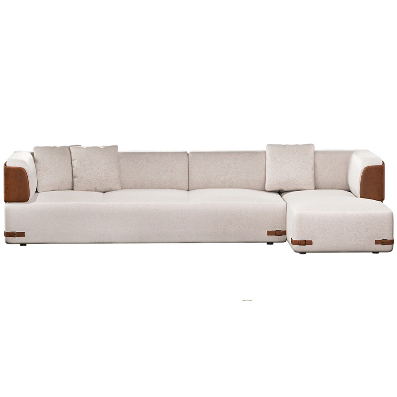 Угловой диван Richmond Молочный Коричневый в Грозном | Loft Concept 