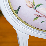 Стул светло-серый из натурального бука с изображением птиц и цветов Blooming Red Birds варинант исполнения - 2 | Loft Concept в Грозном