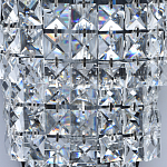 Бра настенное цвета хром с прозрачными квадратными хрустальными подвесками Crystal Regena варинант исполнения - 5 | Loft Concept в Грозном