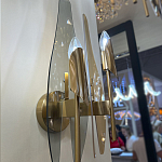 Бра с двумя плафонами дымчатого и янтарного цвета Vertical Glass варинант исполнения - 2 | Loft Concept в Грозном