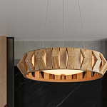 Люстра круглая из толстых деревянных реек Wooden Slats варинант исполнения - 5 | Loft Concept в Грозном