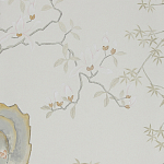 Обои ручная роспись Summer Night Blossom Colourway SC-122 on Bleached white dyed silk варинант исполнения - 2 | Loft Concept в Грозном