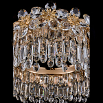 Люстра круглая с декоративными элементами в виде крупных хрустальных цветов Palace Gardens варинант исполнения - 5 | Loft Concept в Грозном