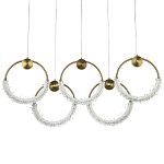 Линейная люстра с плафонами в виде пяти колец Five Rings Gilbertine Linear Chandelier варинант исполнения - 1 | Loft Concept в Грозном