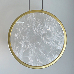 Светодиодный подвесной светильник круглой формы с металлической рамой золотого цвета Marble Glow 47 варинант исполнения - 3 | Loft Concept в Грозном