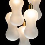 Люстра с 5-ю матовыми белыми стеклянными плафонами волнообразной формы Lucid Rain  варинант исполнения - 5 | Loft Concept в Грозном