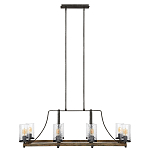 Люстра подвесная с восемью прозрачными стеклянными цилиндрическими плафонами в стиле лофт Feiss варинант исполнения - 5 | Loft Concept в Грозном