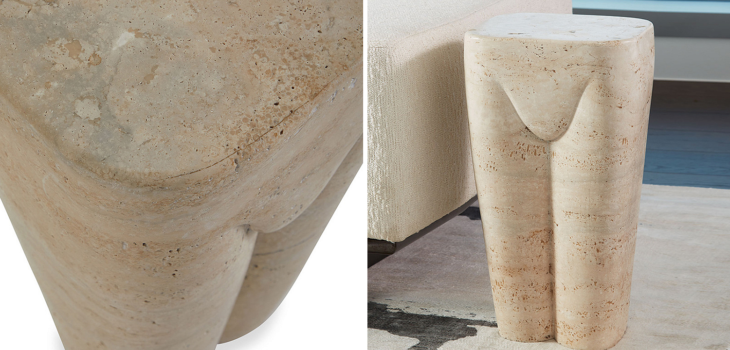 Приставной стол Tianna Travertine Side Table Приставной стол Tianna Travertine Side Table - Loft-Concept в Грозном