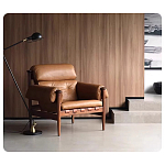 Кресло с деревянным каркасом и обивкой из натуральной кожи Medieval Furniture варинант исполнения - 3 | Loft Concept в Грозном