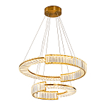 Светодиодная двухъярусная кольцевая люстра из хрусталя и стали и с пультом для регулировки света Maude Crystal Light варинант исполнения - 1 | Loft Concept в Грозном