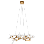 Люстра подвесная с прозрачными стеклянными птичками на ветвях Диаметр 80 см Serip Voa варинант исполнения - 2 | Loft Concept в Грозном