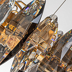 Люстра подвесная круглая с овальными подвесками из стекла дымчатого цвета Harlow Crystal Round варинант исполнения - 1 | Loft Concept в Грозном