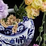 Ваза округлой формы с бело-синим цветочным орнаментом Blue & White Ornament  варинант исполнения - 3 | Loft Concept в Грозном