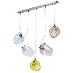 Люстра линейная с 5-ю разноцветными стеклянными плафонами Kaleido варинант исполнения - 2 | Loft Concept в Грозном