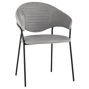 Серый стул с обивкой из искусственной замши Alexis