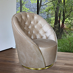 Кресло вращающееся велюровое кремовое Rotation варинант исполнения - 4 | Loft Concept в Грозном