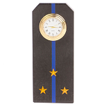 Часы погон подарочные настольные Авиация ВМФ из натурального камня Змеевик Military Clock варинант исполнения - 4 | Loft Concept в Грозном