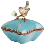 Фарфоровая шкатулка с птицей Eden Garden Blue варинант исполнения - 1 | Loft Concept в Грозном