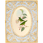 Декоративный постер с изображением птиц в раме с рельефным растительным узором Blooming Birds Poster варинант исполнения - 9 | Loft Concept в Грозном