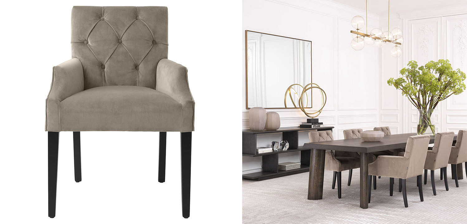 Стул Eichholtz DINING CHAIR ATENA WITH ARM Стул Eichholtz DINING CHAIR ATENA WITH ARM - Loft-Concept в Грозном